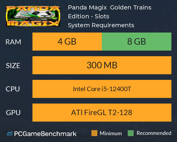 Panda Magix : Golden Trains Edition - Slots System Requirements PC Graph - Can I Run Panda Magix : Golden Trains Edition - Slots