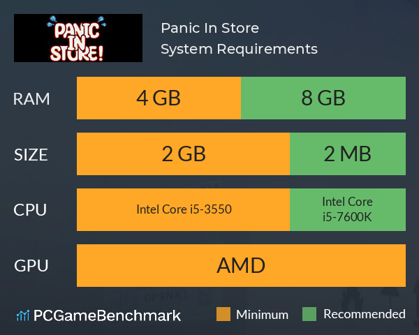 Panic In Store ! System Requirements PC Graph - Can I Run Panic In Store !