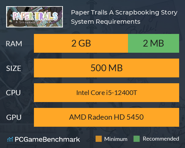 Paper Trails: A Scrapbooking Story System Requirements PC Graph - Can I Run Paper Trails: A Scrapbooking Story