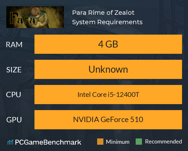 Para: Rime of Zealot System Requirements PC Graph - Can I Run Para: Rime of Zealot