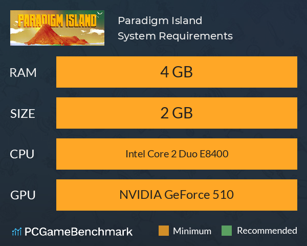 Paradigm Island System Requirements PC Graph - Can I Run Paradigm Island