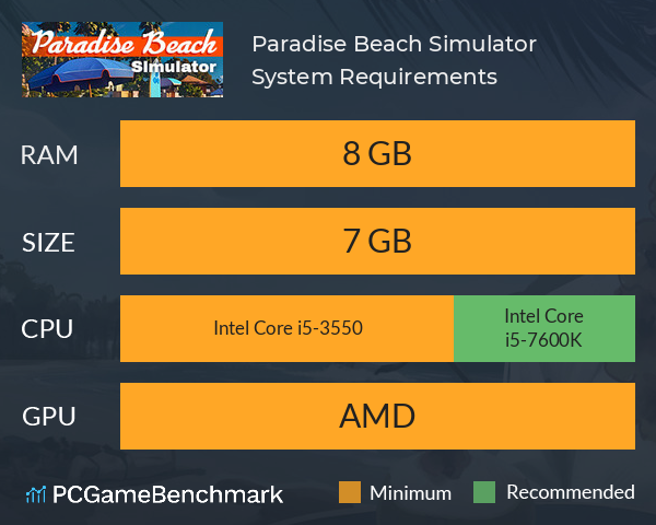 Paradise Beach Simulator System Requirements PC Graph - Can I Run Paradise Beach Simulator