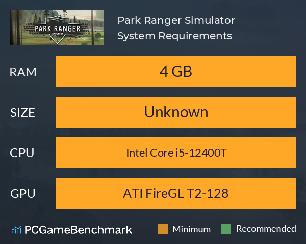 Park Ranger Simulator System Requirements PC Graph - Can I Run Park Ranger Simulator