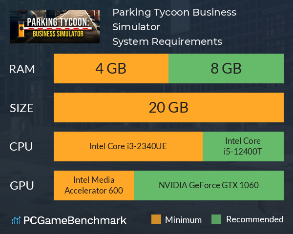 Parking Tycoon: Business Simulator System Requirements PC Graph - Can I Run Parking Tycoon: Business Simulator