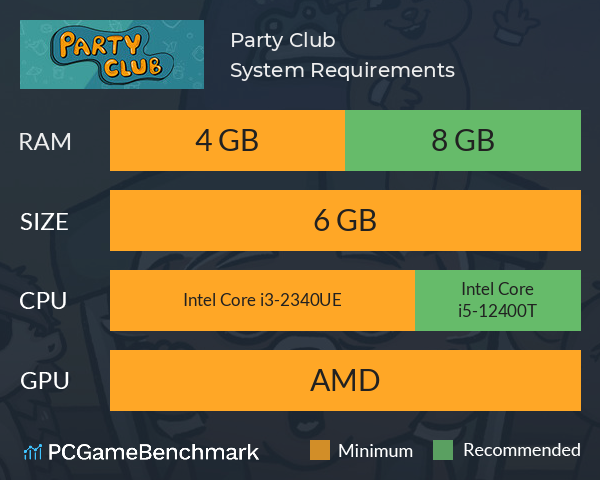 Party Club System Requirements PC Graph - Can I Run Party Club