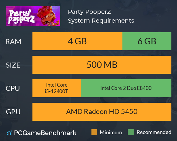 Party PooperZ System Requirements PC Graph - Can I Run Party PooperZ