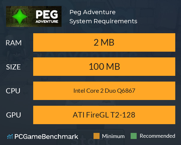 Peg Adventure System Requirements PC Graph - Can I Run Peg Adventure