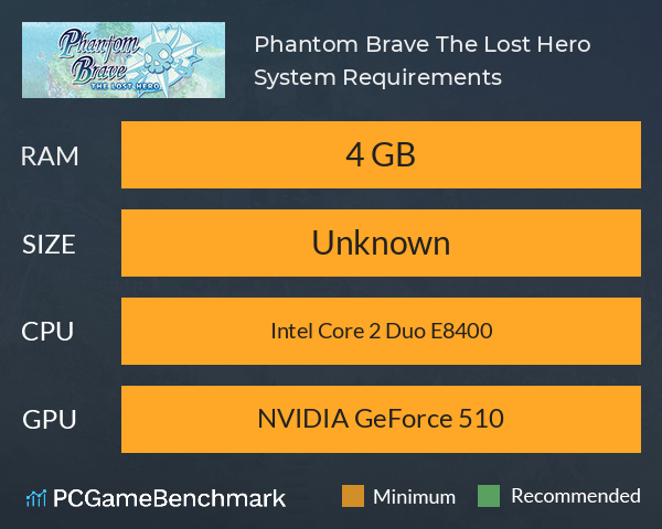 Phantom Brave: The Lost Hero System Requirements PC Graph - Can I Run Phantom Brave: The Lost Hero