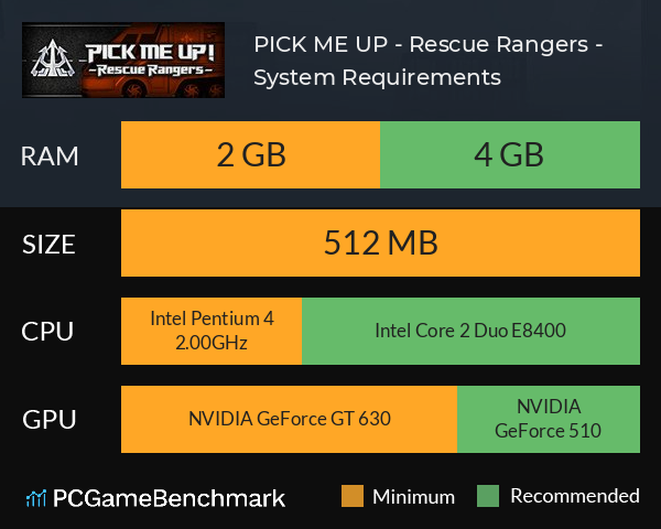 PICK ME UP! - Rescue Rangers - System Requirements PC Graph - Can I Run PICK ME UP! - Rescue Rangers -