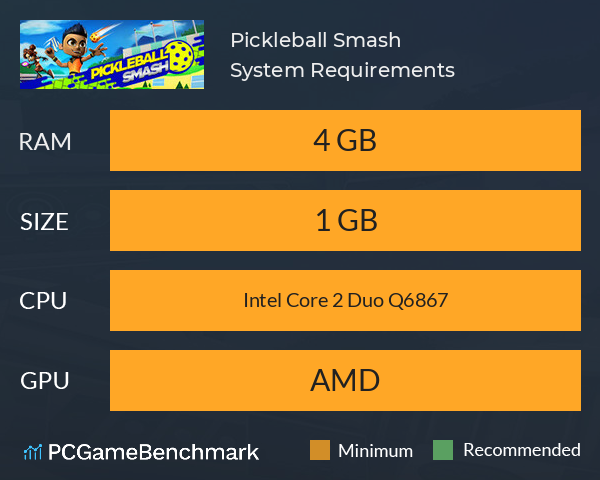 Pickleball Smash System Requirements PC Graph - Can I Run Pickleball Smash