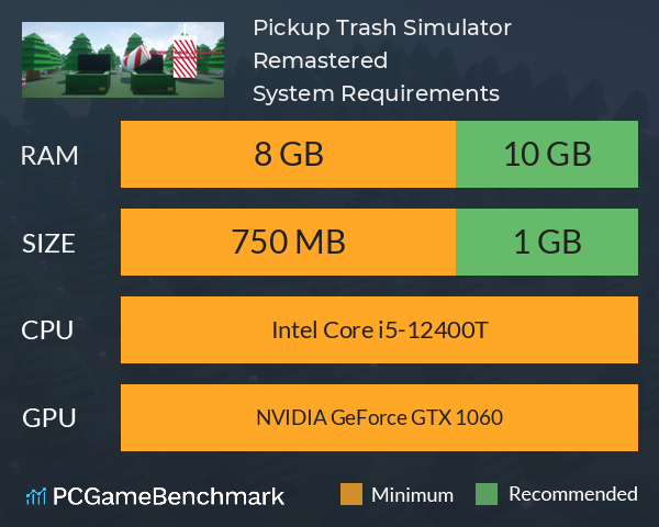 Pickup Trash Simulator Remastered System Requirements PC Graph - Can I Run Pickup Trash Simulator Remastered