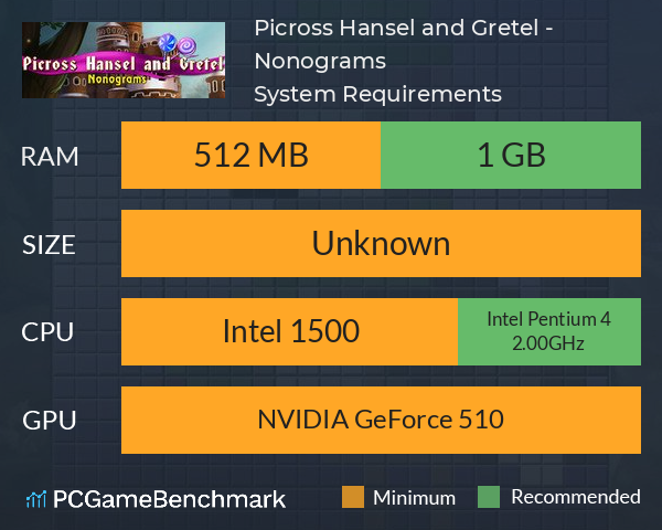 Picross Hansel and Gretel - Nonograms System Requirements PC Graph - Can I Run Picross Hansel and Gretel - Nonograms