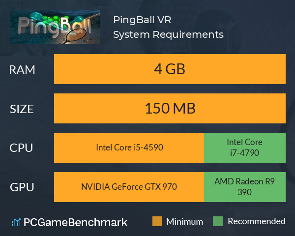 PingBall VR System Requirements PC Graph - Can I Run PingBall VR