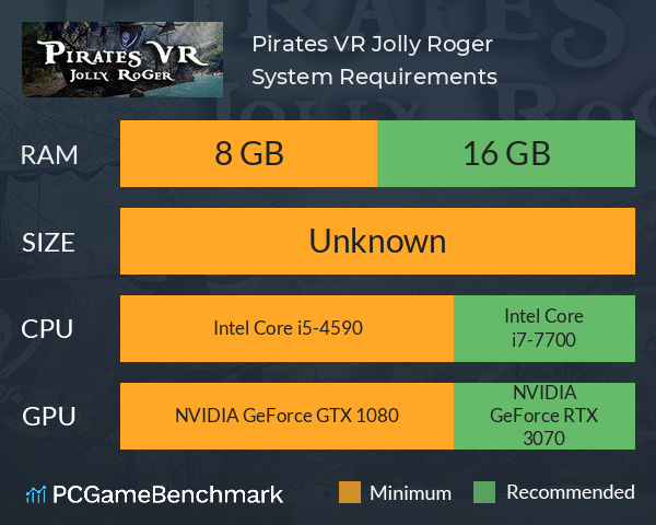 Pirates VR: Jolly Roger System Requirements PC Graph - Can I Run Pirates VR: Jolly Roger