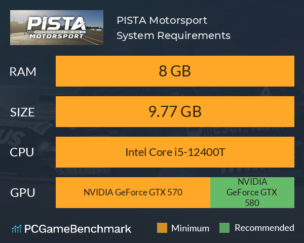 PISTA Motorsport System Requirements PC Graph - Can I Run PISTA Motorsport