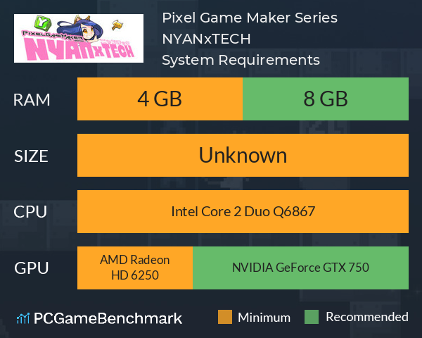 Pixel Game Maker Series NYANxTECH System Requirements PC Graph - Can I Run Pixel Game Maker Series NYANxTECH