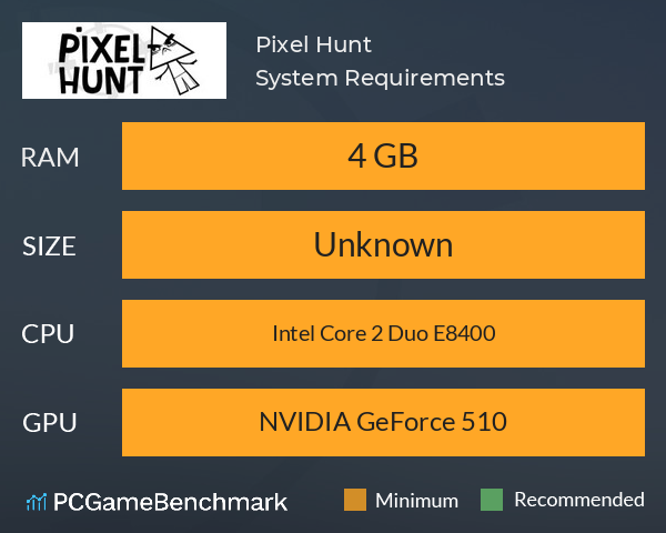 Pixel Hunt System Requirements PC Graph - Can I Run Pixel Hunt