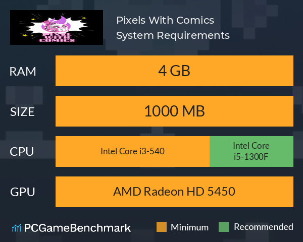 Pixels With Comics System Requirements PC Graph - Can I Run Pixels With Comics