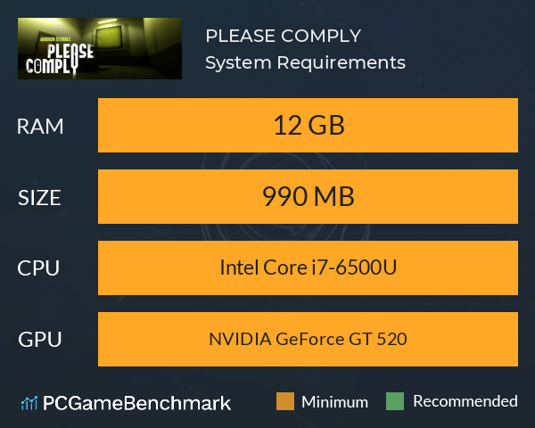 PLEASE COMPLY System Requirements PC Graph - Can I Run PLEASE COMPLY