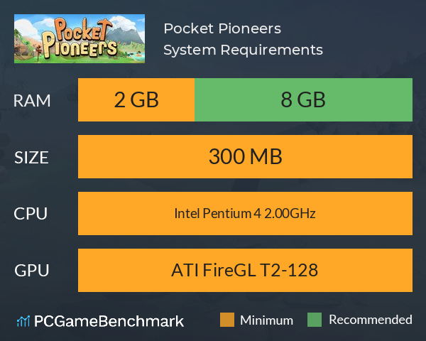 Pocket Pioneers System Requirements PC Graph - Can I Run Pocket Pioneers