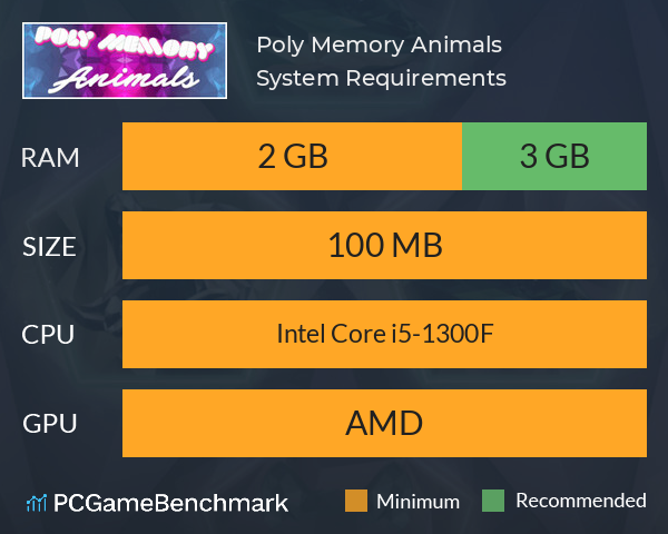 Poly Memory: Animals System Requirements PC Graph - Can I Run Poly Memory: Animals