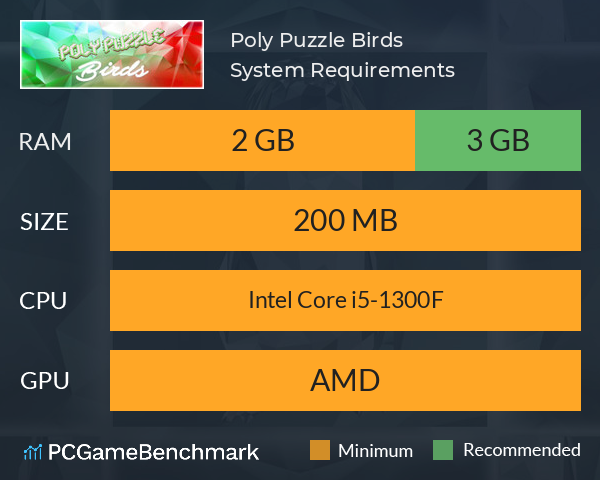 Poly Puzzle: Birds System Requirements PC Graph - Can I Run Poly Puzzle: Birds