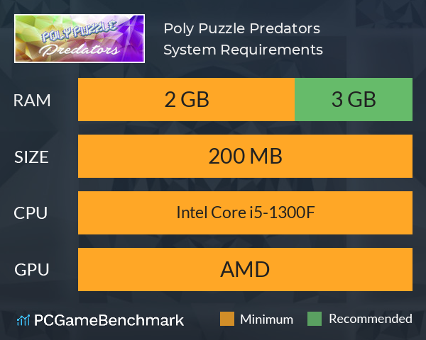 Poly Puzzle: Predators System Requirements PC Graph - Can I Run Poly Puzzle: Predators