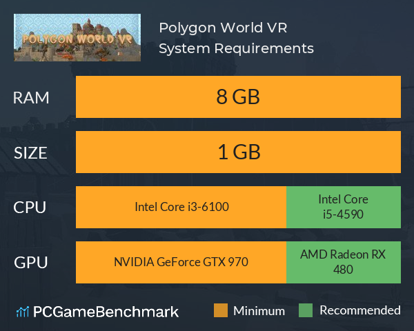 Polygon World VR System Requirements PC Graph - Can I Run Polygon World VR