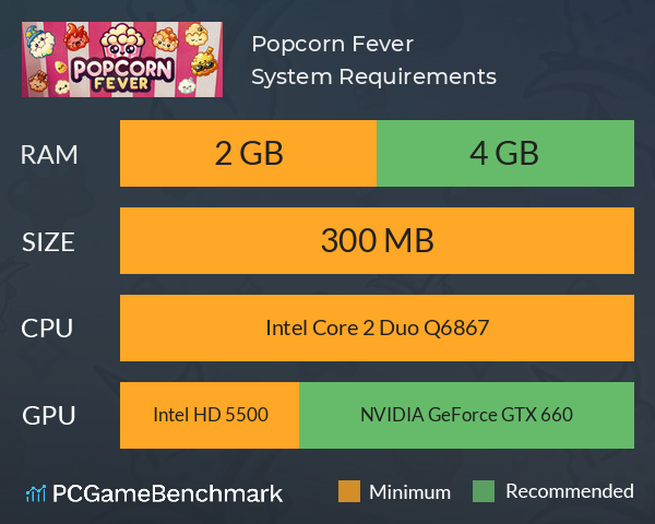 Popcorn Fever System Requirements PC Graph - Can I Run Popcorn Fever