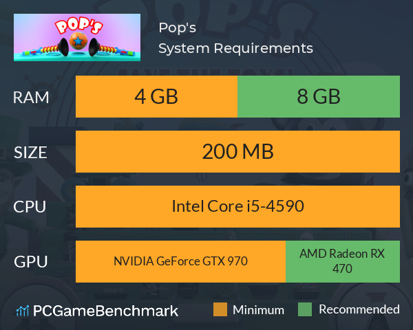 Pop's System Requirements PC Graph - Can I Run Pop's