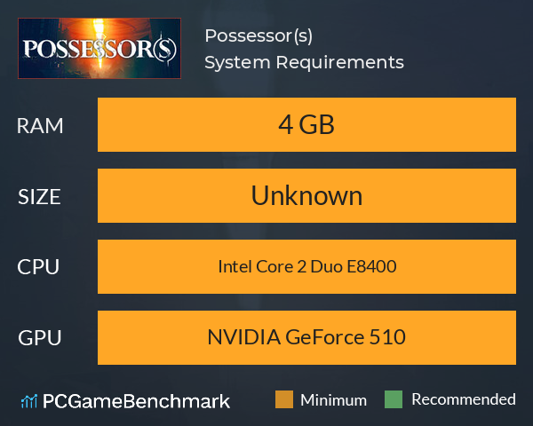 Possessor(s) System Requirements PC Graph - Can I Run Possessor(s)