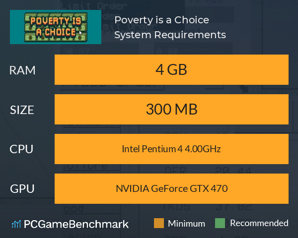 Poverty is a Choice System Requirements PC Graph - Can I Run Poverty is a Choice