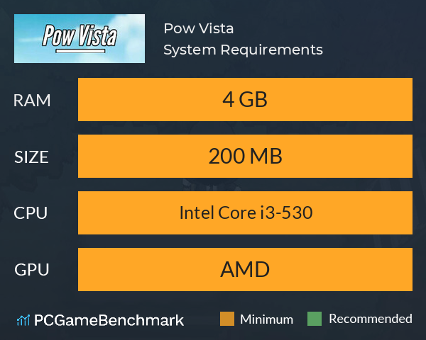 Pow Vista System Requirements PC Graph - Can I Run Pow Vista