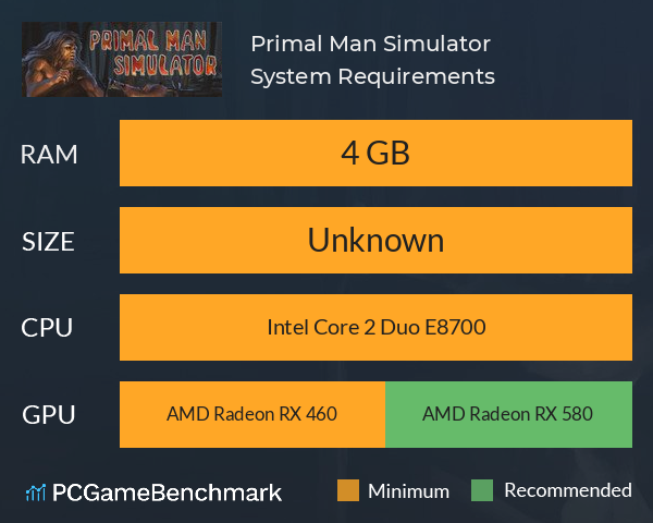 Primal Man Simulator System Requirements PC Graph - Can I Run Primal Man Simulator