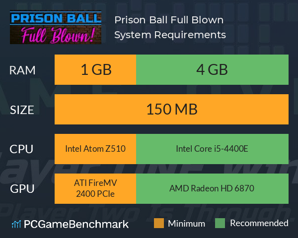 Prison Ball: Full Blown System Requirements PC Graph - Can I Run Prison Ball: Full Blown