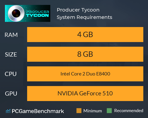 Producer Tycoon System Requirements PC Graph - Can I Run Producer Tycoon