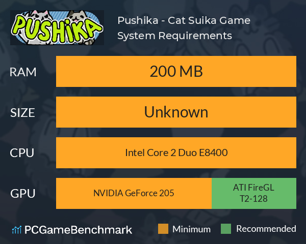 Pushika - Cat Suika Game System Requirements PC Graph - Can I Run Pushika - Cat Suika Game