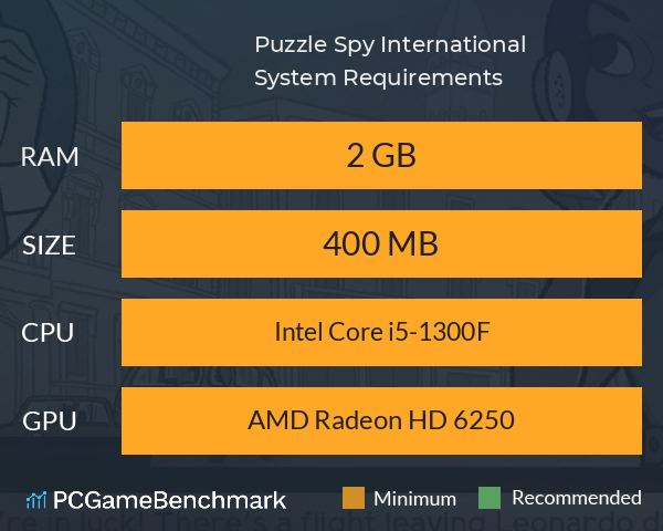 Puzzle Spy International System Requirements PC Graph - Can I Run Puzzle Spy International