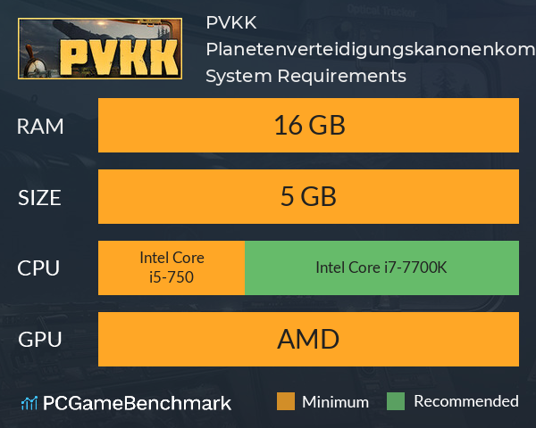 PVKK: Planetenverteidigungskanonenkommandant System Requirements PC Graph - Can I Run PVKK: Planetenverteidigungskanonenkommandant