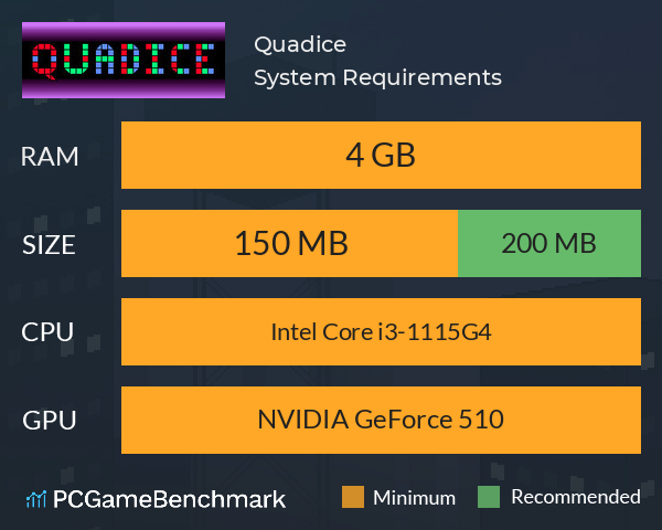 Quadice System Requirements PC Graph - Can I Run Quadice