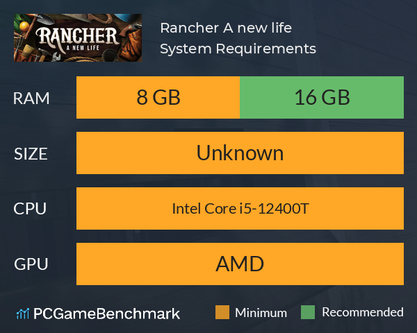 Rancher: A new life System Requirements PC Graph - Can I Run Rancher: A new life