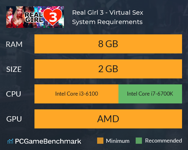 Real Girl 3 - Virtual Sex System Requirements PC Graph - Can I Run Real Girl 3 - Virtual Sex