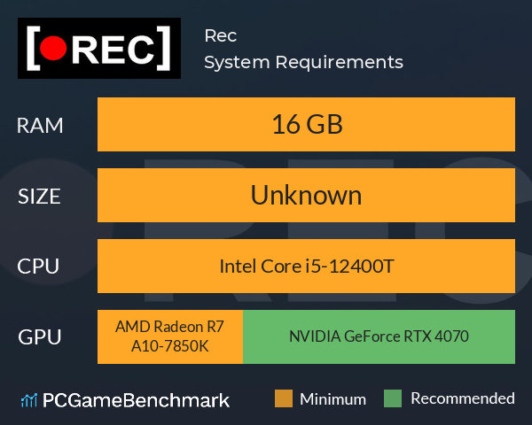 Rec System Requirements PC Graph - Can I Run Rec