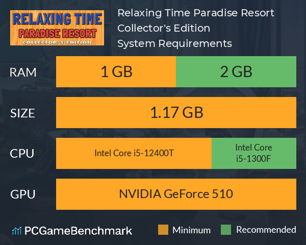 Relaxing Time Paradise Resort Collector's Edition System Requirements PC Graph - Can I Run Relaxing Time Paradise Resort Collector's Edition