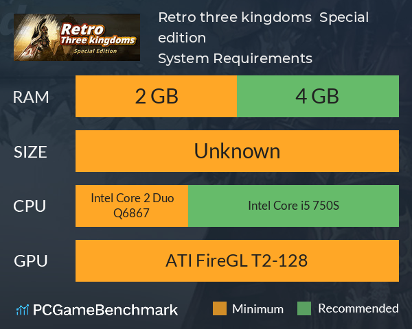 Retro three kingdoms : Special edition System Requirements PC Graph - Can I Run Retro three kingdoms : Special edition