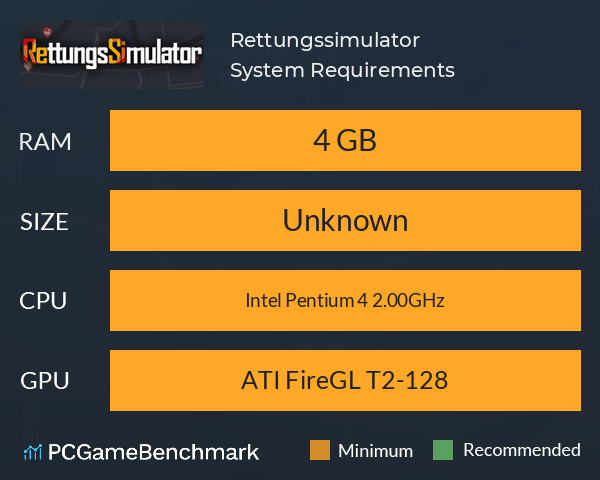 Rettungssimulator System Requirements PC Graph - Can I Run Rettungssimulator