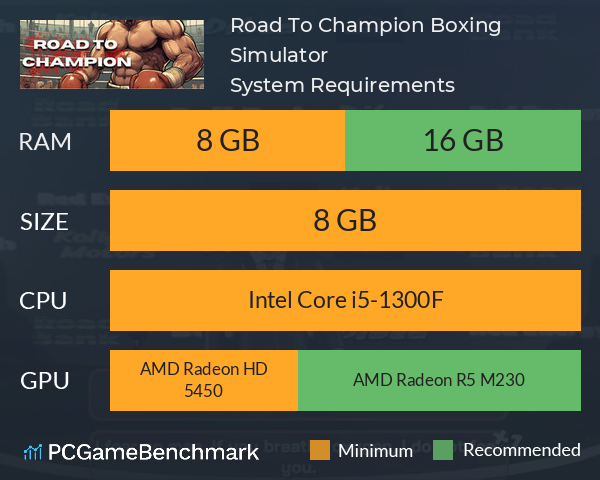 Road To Champion: Boxing Simulator System Requirements PC Graph - Can I Run Road To Champion: Boxing Simulator