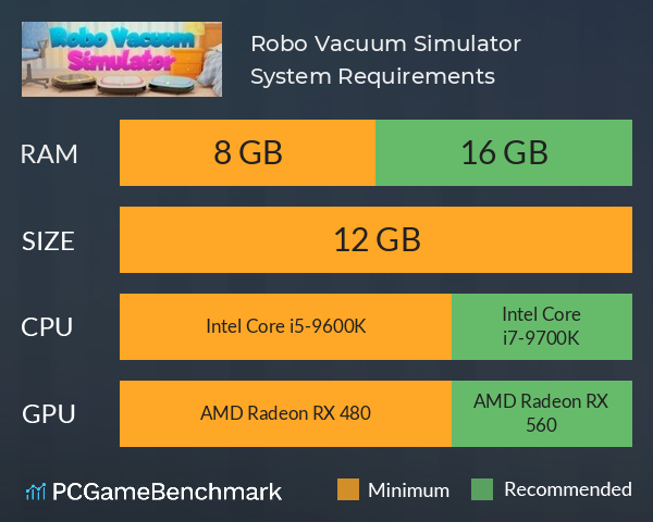 Robo Vacuum Simulator System Requirements PC Graph - Can I Run Robo Vacuum Simulator