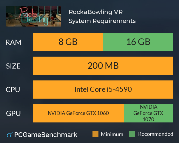 RockaBowling VR System Requirements PC Graph - Can I Run RockaBowling VR