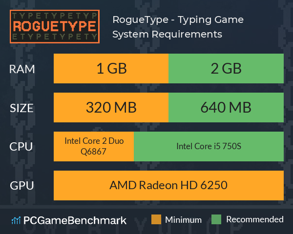 RogueType - Typing Game System Requirements PC Graph - Can I Run RogueType - Typing Game